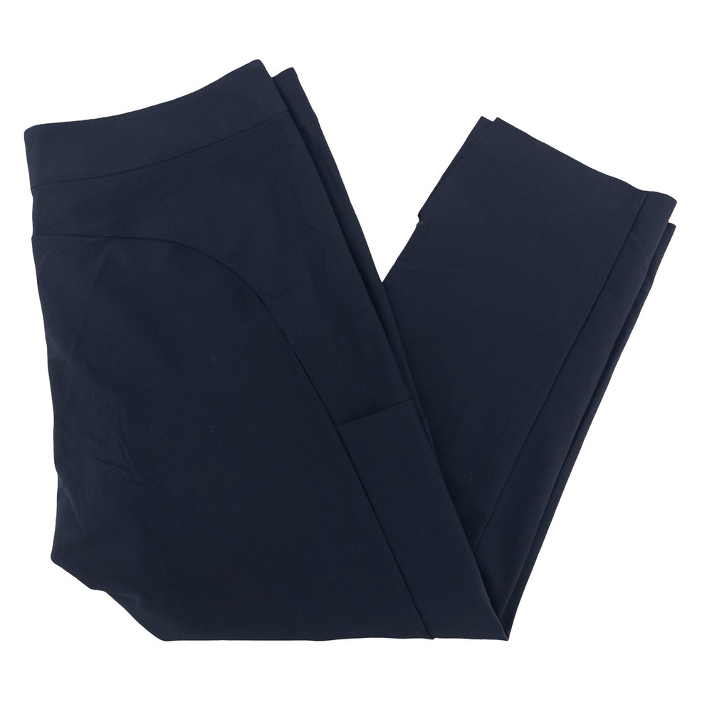 Athleta Womens‎ 16 Stellar Crop Trouser Navy Blue Split Ankle Stretch Commuter